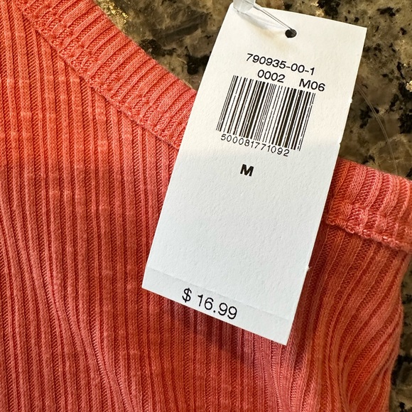 ✨NWT Old Navy LUXE High-Neck Rib-Knit SWING TANK SUGAR POPPY Women Size M - Picture 4 of 7